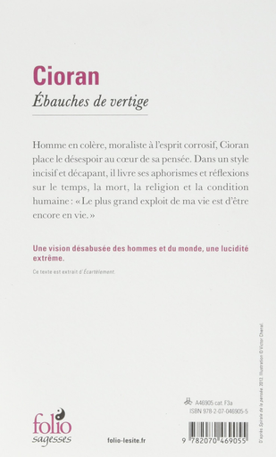 [9782070469055] ÉBAUCHES DE VERTIGE