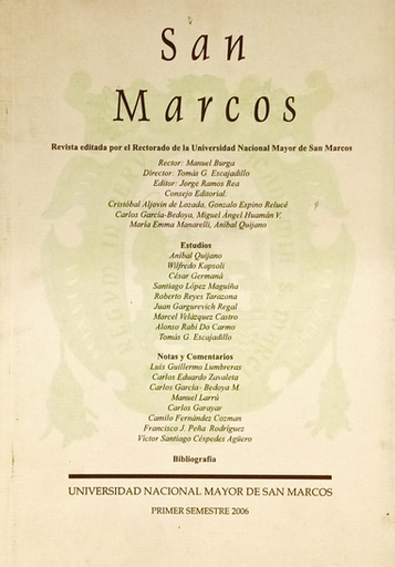 [0000000110823] REVISTA SAN MARCOS NUEVA ÉPOCA PRIMER SEMESTRE 2006 N°24