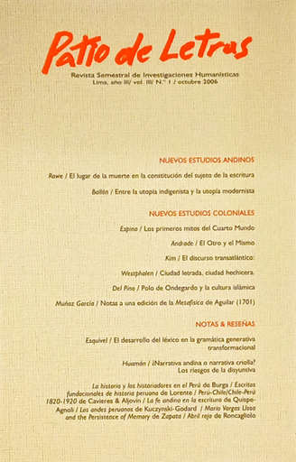 [0000000111075] PATIO DE LETRAS AÑO III VOL. III OCTUBRE 2006