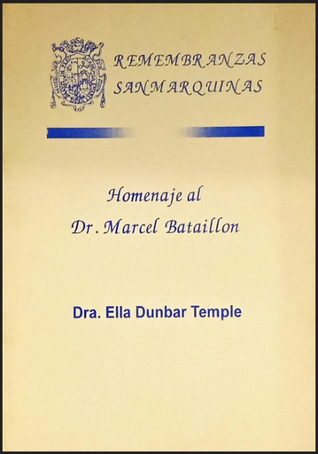 [0000000111282] HOMENAJE AL DR. MARCEL BATAILLON