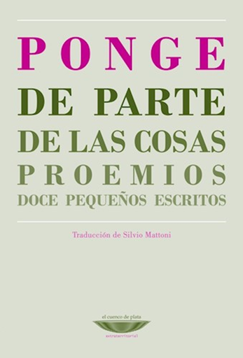 [9789873743863] DE PARTE DE LAS COSAS - PROEMIOS - DOCE PEQUEÑOS ESCRITOS