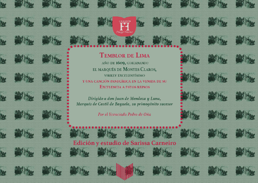 [9788416922772] TEMBLOR DE LIMA Y OTROS POEMAS AL MARQUÉS DE MONTESCLAROS, VIRREY DEL PERÚ (1607-1615)