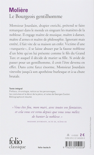 [9782070450008] LE BOURGEOIS GENTILHOMME