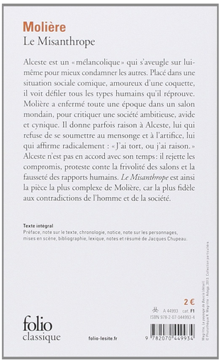[9782070449934] LE MISANTHROPE
