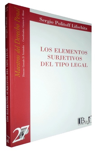[9789974578982] LOS ELEMENTOS SUBJETIVOS DEL TIPO LEGAL