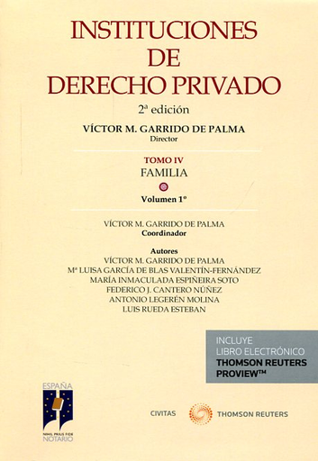 [9788447049295] INSTITUCIONES DE DERECHO PRIVADO (Tomo IV: Familia, Vol. 1)