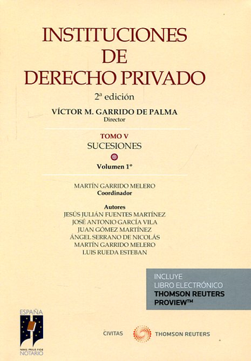 [9788490987032] INSTITUCIONES DE DERECHO PRIVADO (Tomo V: Sucesiones, Vol. 1)